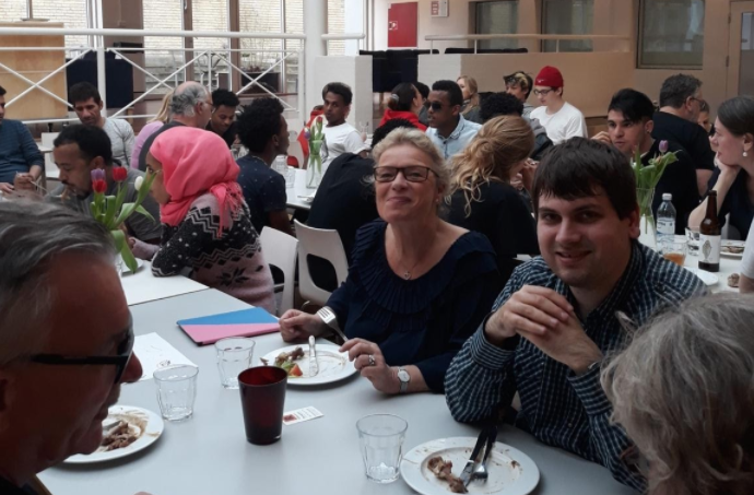 Community Dinner Of Helles Refugee Group And Old Danes